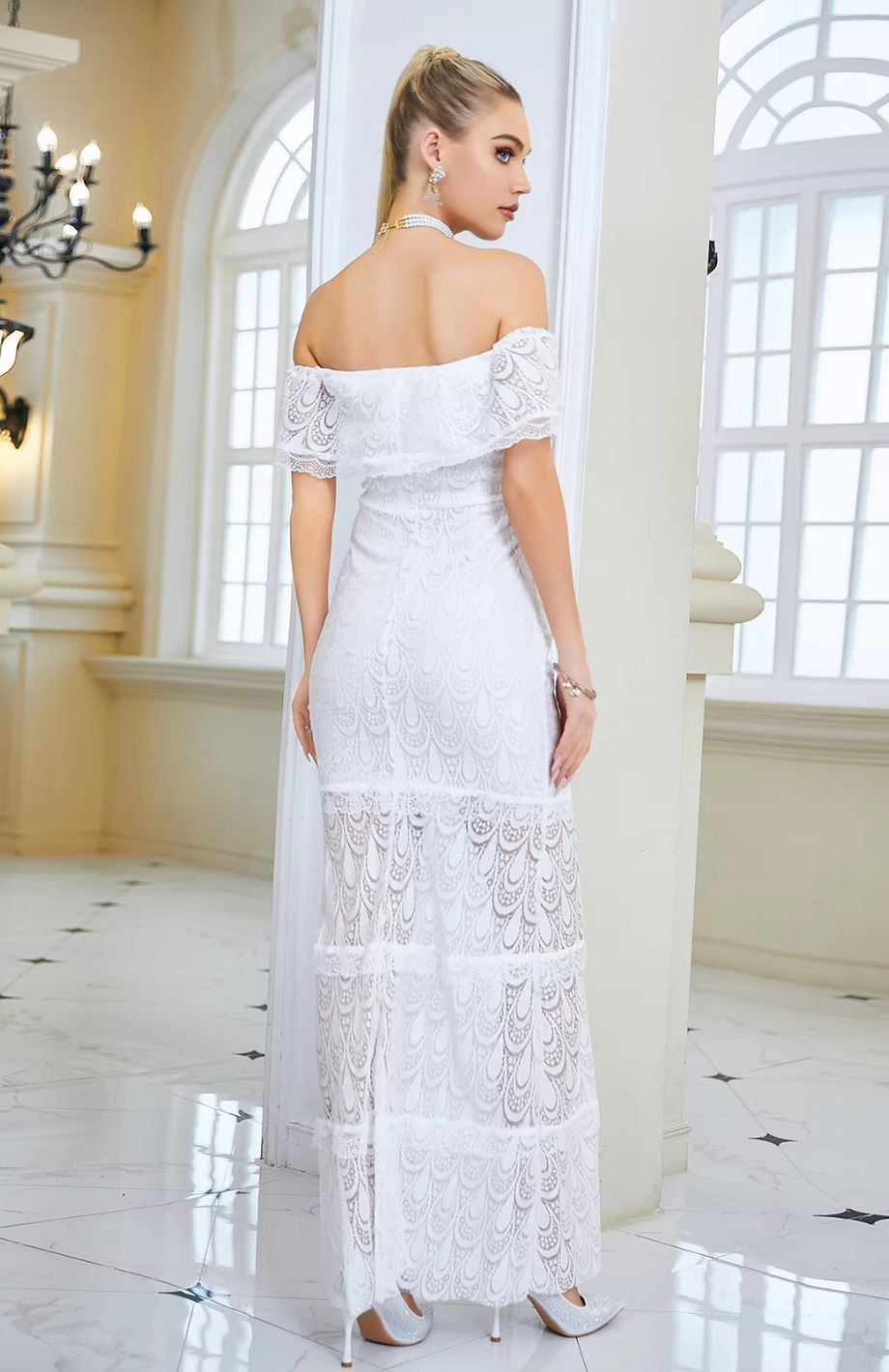 Robe Blanche Dentelle Champêtre