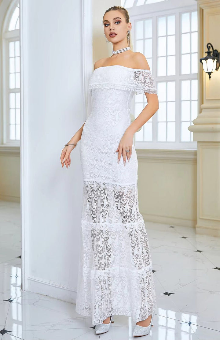 Robe Blanche Dentelle Champêtre