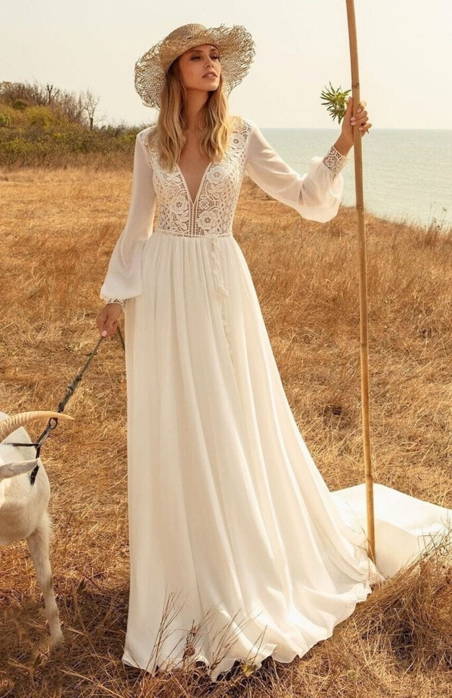 Boho Chic Robe Hippie Robe Mariée Bohème | Reine Rustique