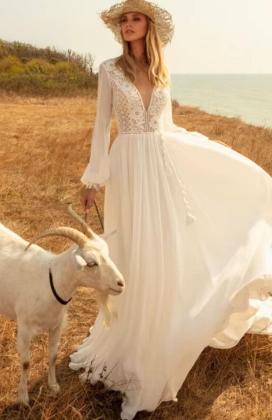 Boho Chic Robe Hippie Robe Mariée Bohème | Reine Rustique