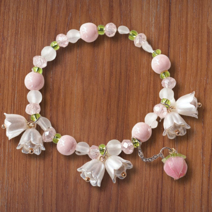 Bracelet Fleuri | Reine Rustique ROSE BLANC