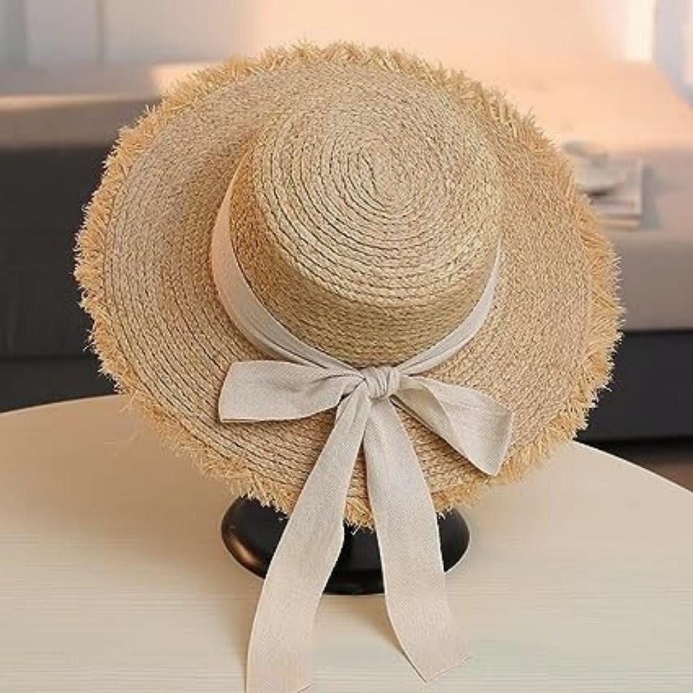 Chapeau De Plage En Paille | Reine Rustique BEIGE