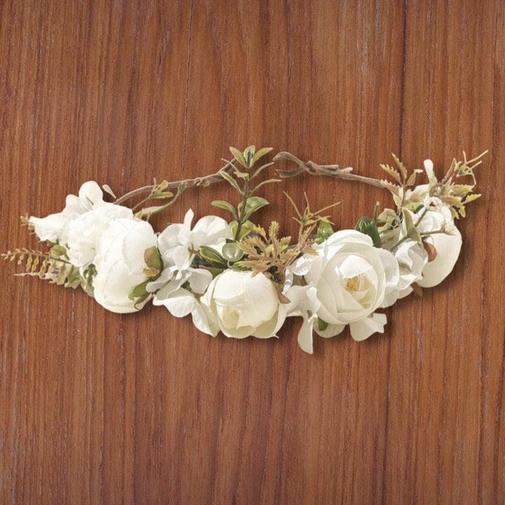 Couronne De Fleurs Pour Cheveux Claires | Reine Rustique BLANC