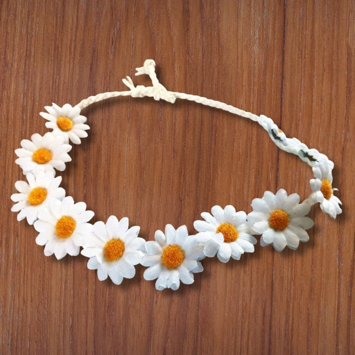 Couronne De Fleurs Pour Fillette | Reine rustique BLANC