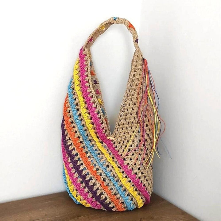 Grand Sac En Paille | Reine Rustique KAKI / 35 x 21cm