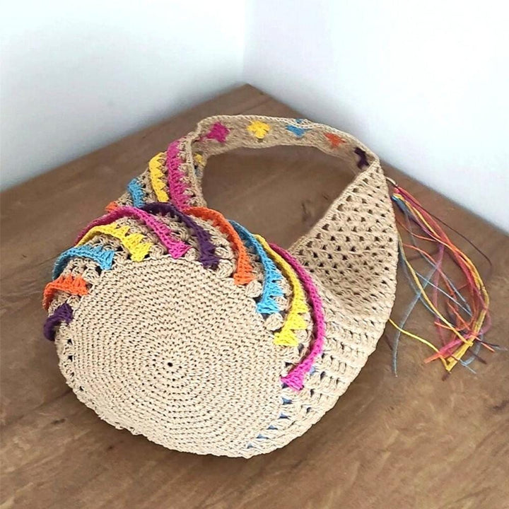 Grand Sac En Paille | Reine Rustique KAKI / 35 x 21cm