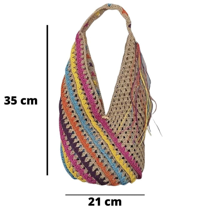 Grand Sac En Paille | Reine Rustique KAKI / 35 x 21cm