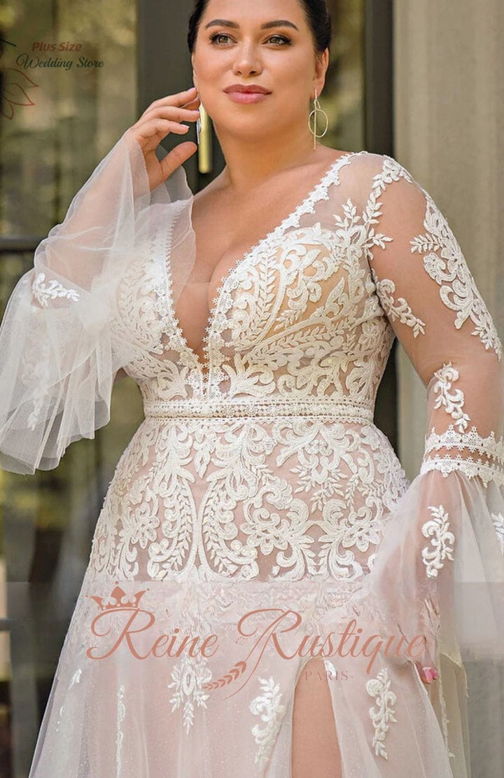 Reine Rustique | Robe De Mariée Femme Ronde Grande Taille