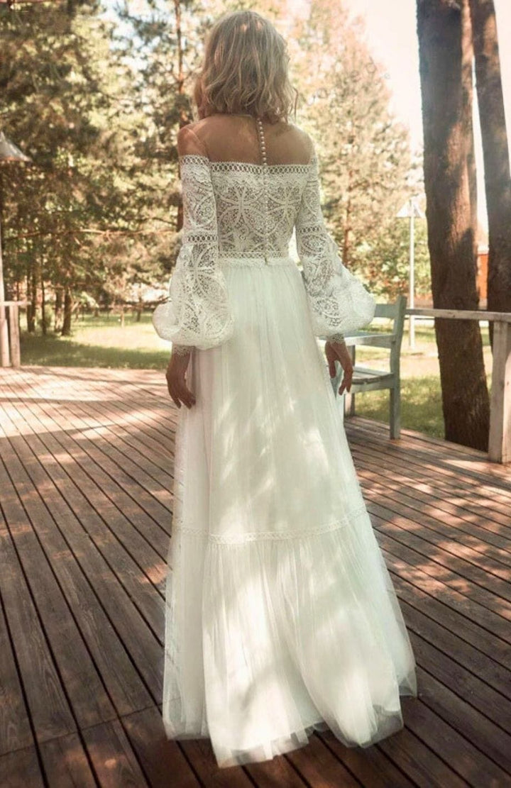 Robe Blanche Bohème Longue | Reine Rustique