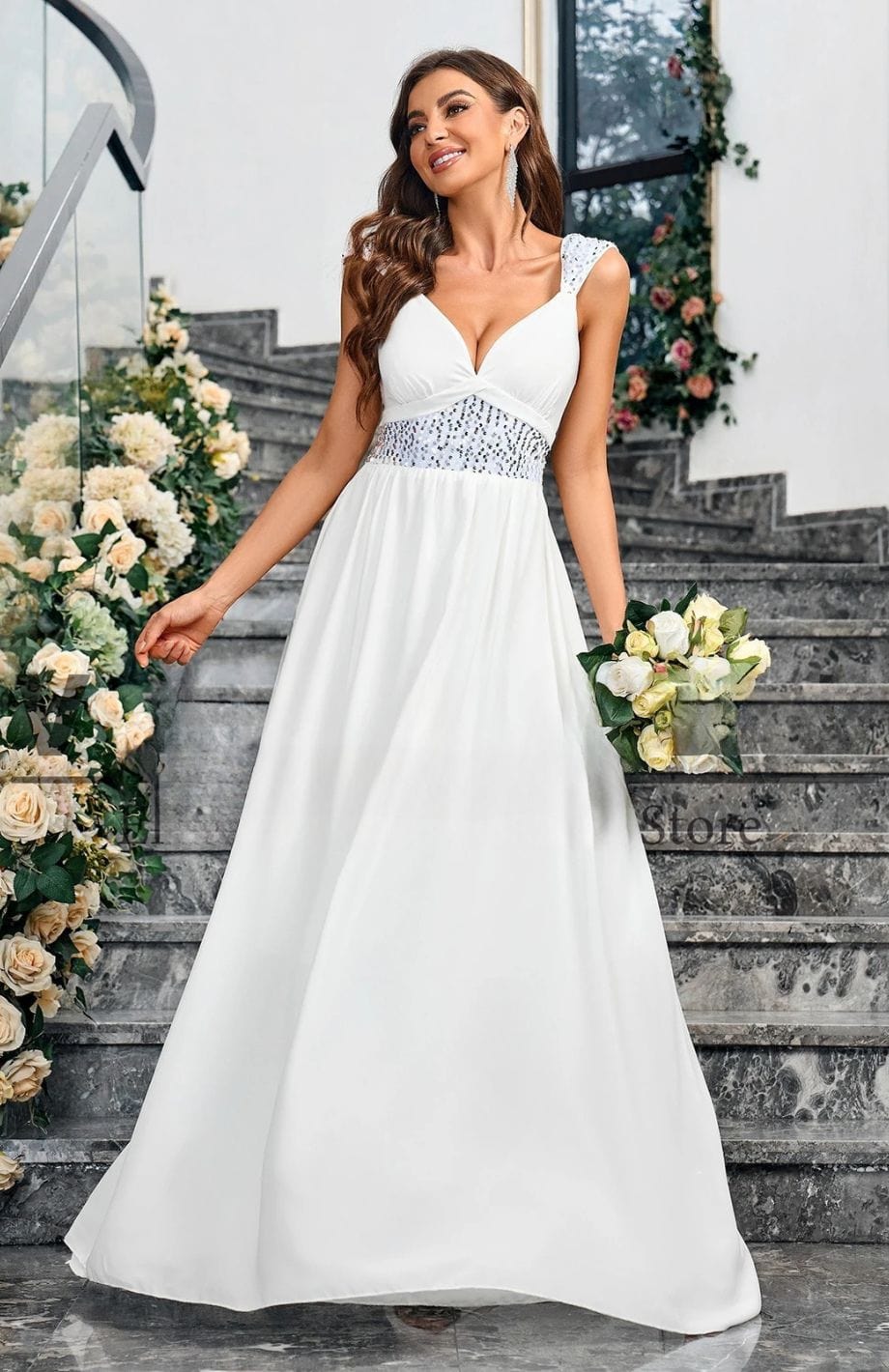 Robe Blanche Champêtre Chic | Reine Rustique