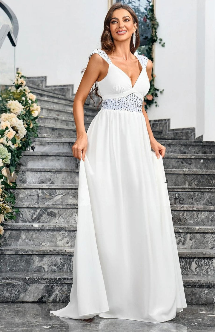 Robe Blanche Champêtre Chic | Reine Rustique BLANC / 2