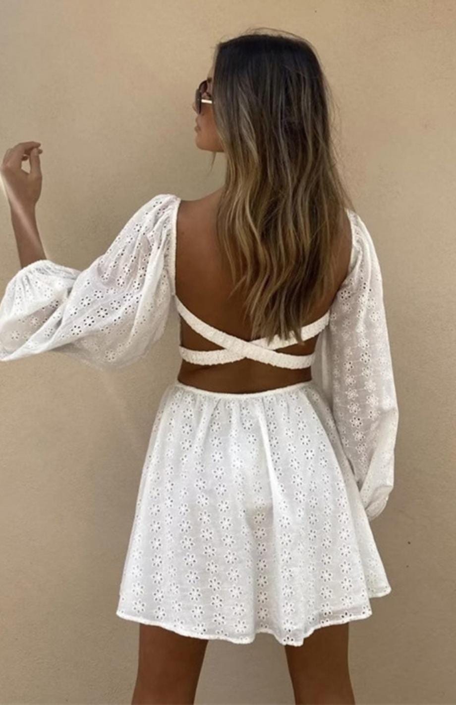 Robe Blanche Champêtre Courte | Reine Rustique