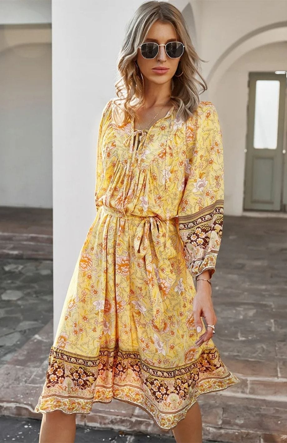 Robe Bohème Jaune | Reine Rustique