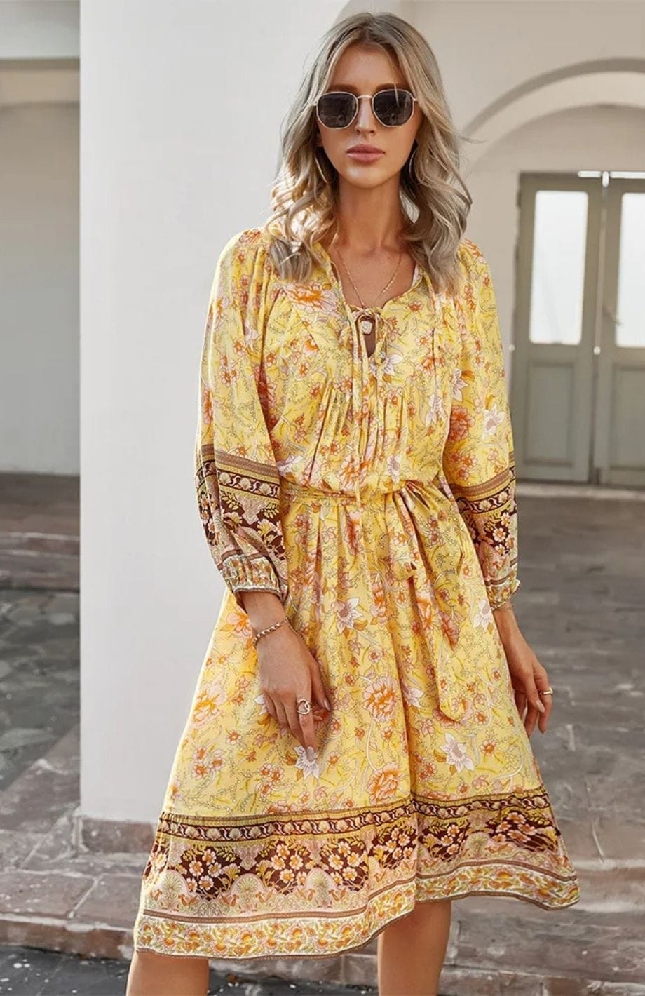 Robe Bohème Jaune | Reine Rustique