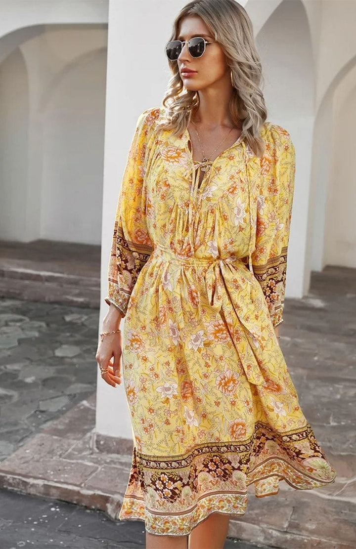 Robe Bohème Jaune | Reine Rustique