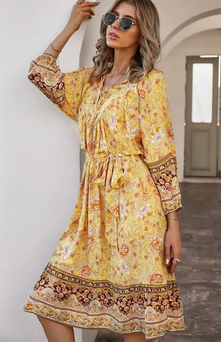 Robe Bohème Jaune | Reine Rustique