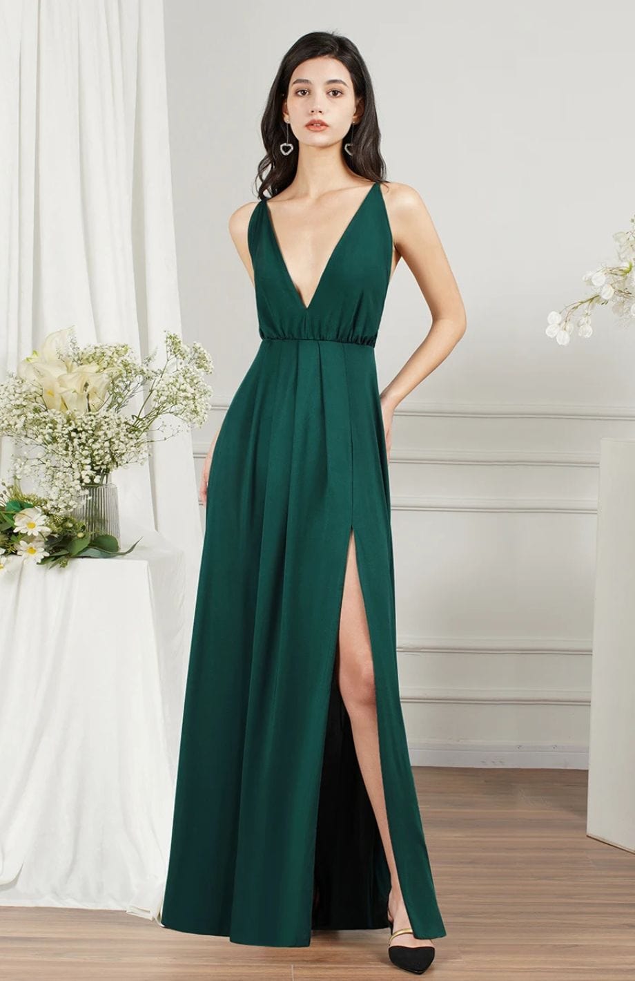 Robe Cérémonie Femme Champêtre | Reine Rustique VERT LONGUE / 32