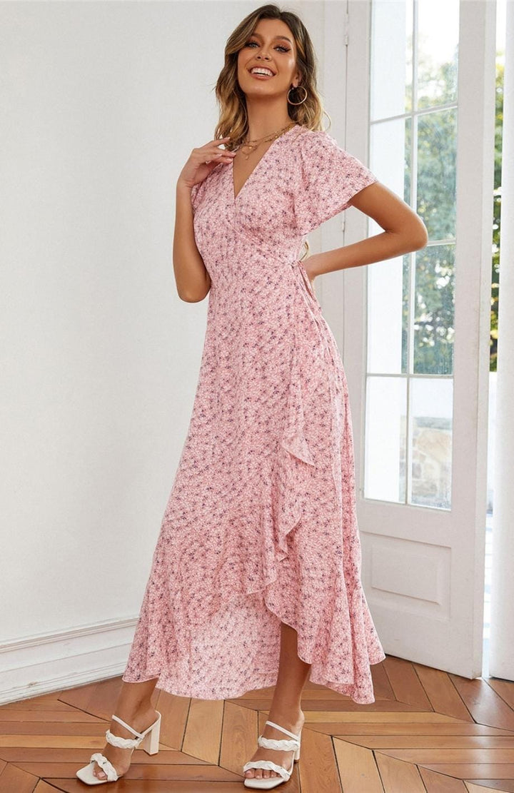 Robe Champêtre Chic Pastel | Reine Rustique ROSE / S