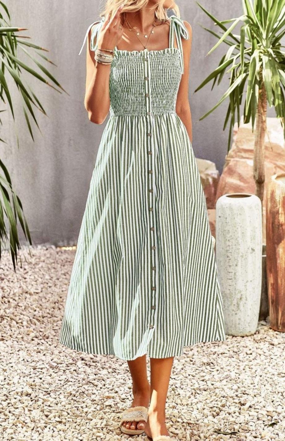 Robe Champêtre Chic Verte | Reine Rustique