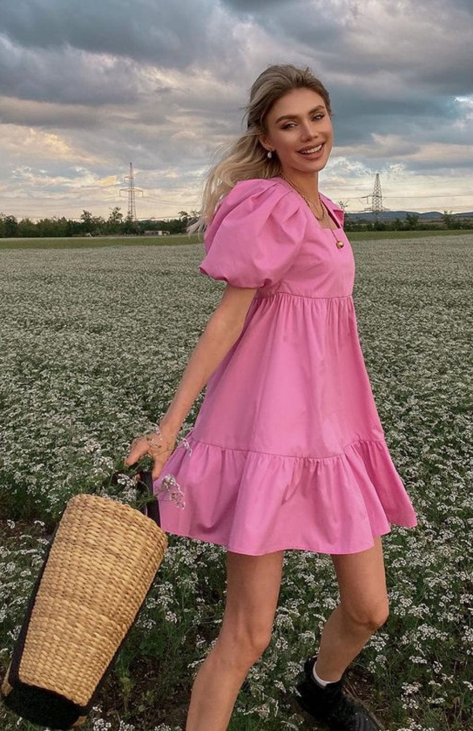 Robe Champêtre Courte | Reine Rustique ROSE / S