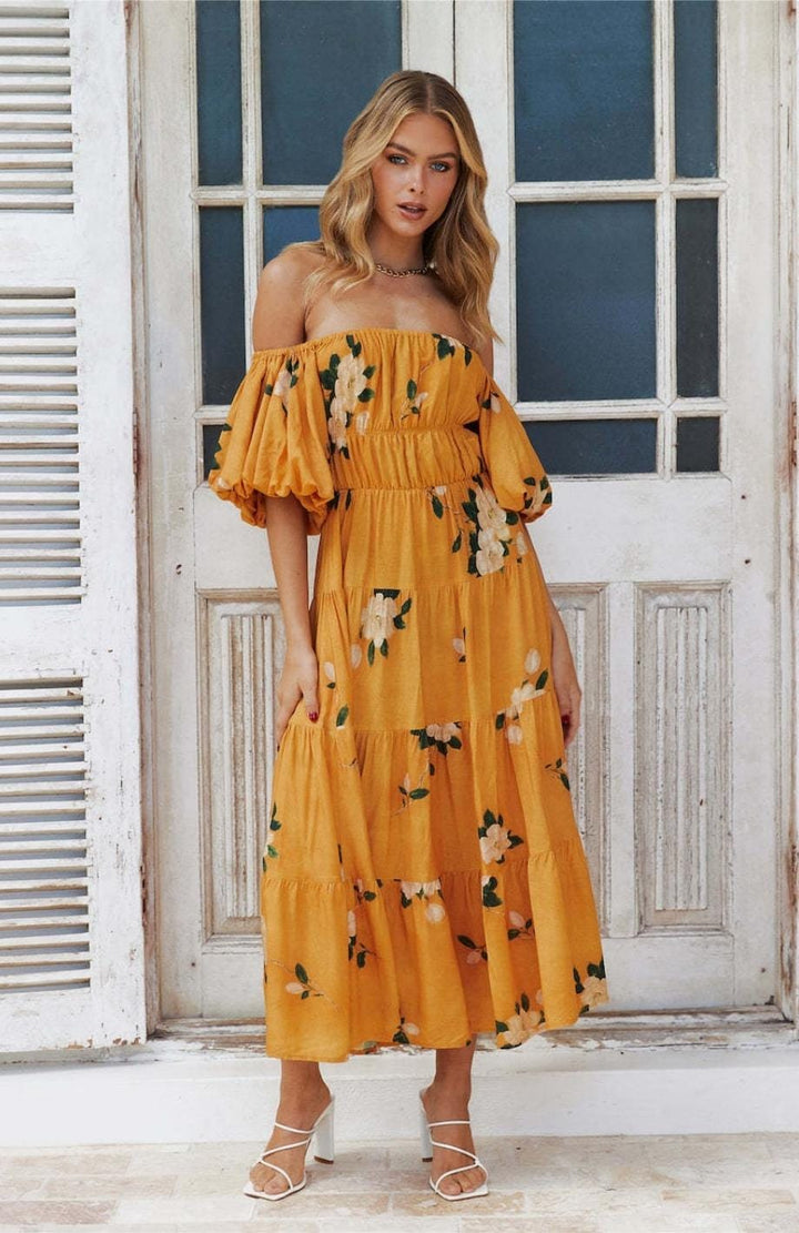 Robe Champêtre Jaune | Reine Rustique