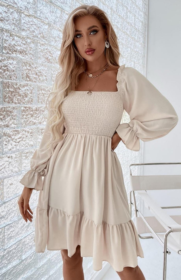 Robe Champêtre Manche Longue | Reine Rustique ABRICOT / S