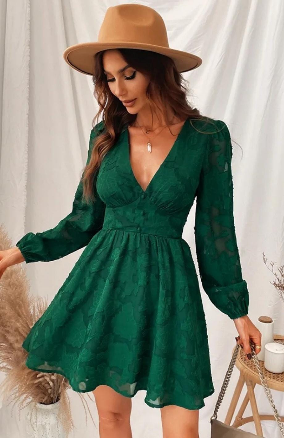 Robe Country Western Mariage | Reine Rustique VERT / XS