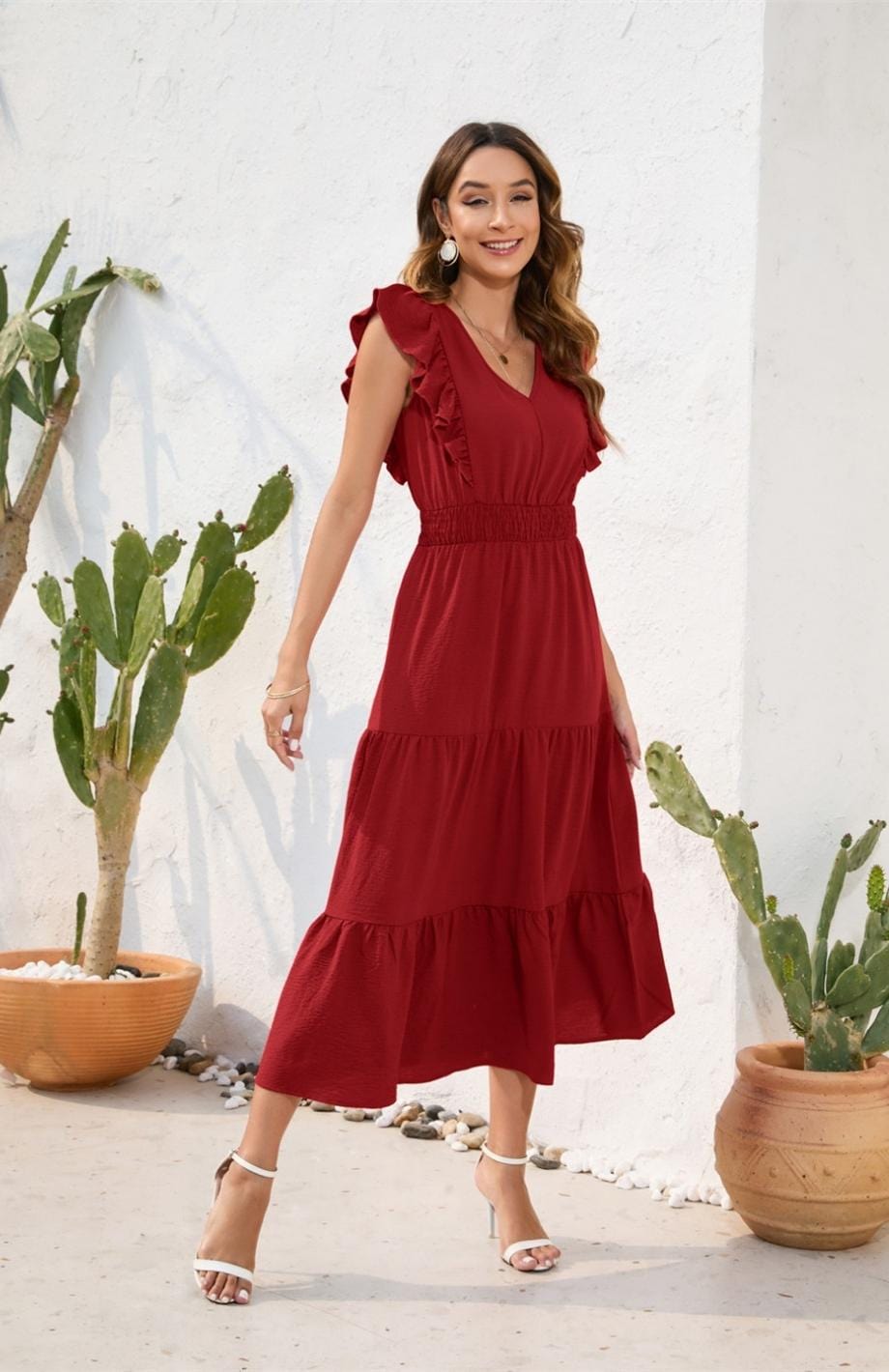 Robe Esprit Champêtre | Reine Rustique ROUGE BOURDEAUX / S