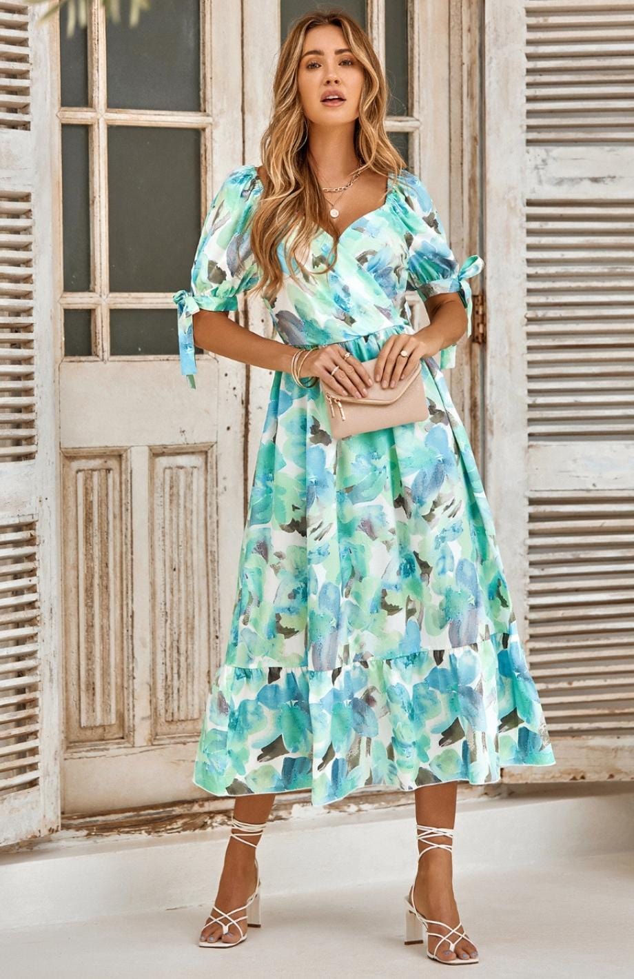 Robe Femme Thème Champêtre | Reine Rustique VERT / S