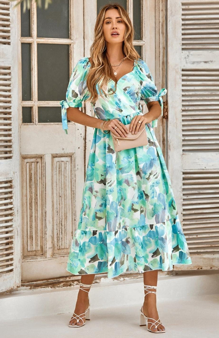 Robe Femme Thème Champêtre | Reine Rustique VERT / S