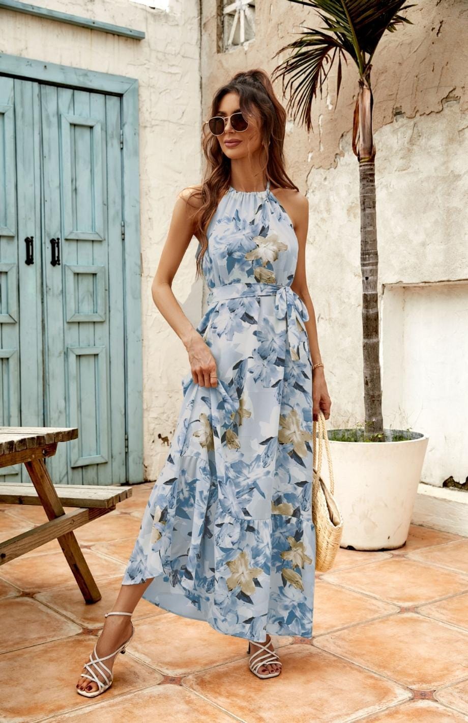 Robe Longue Campagnarde | Reine Rustique BLEU / S