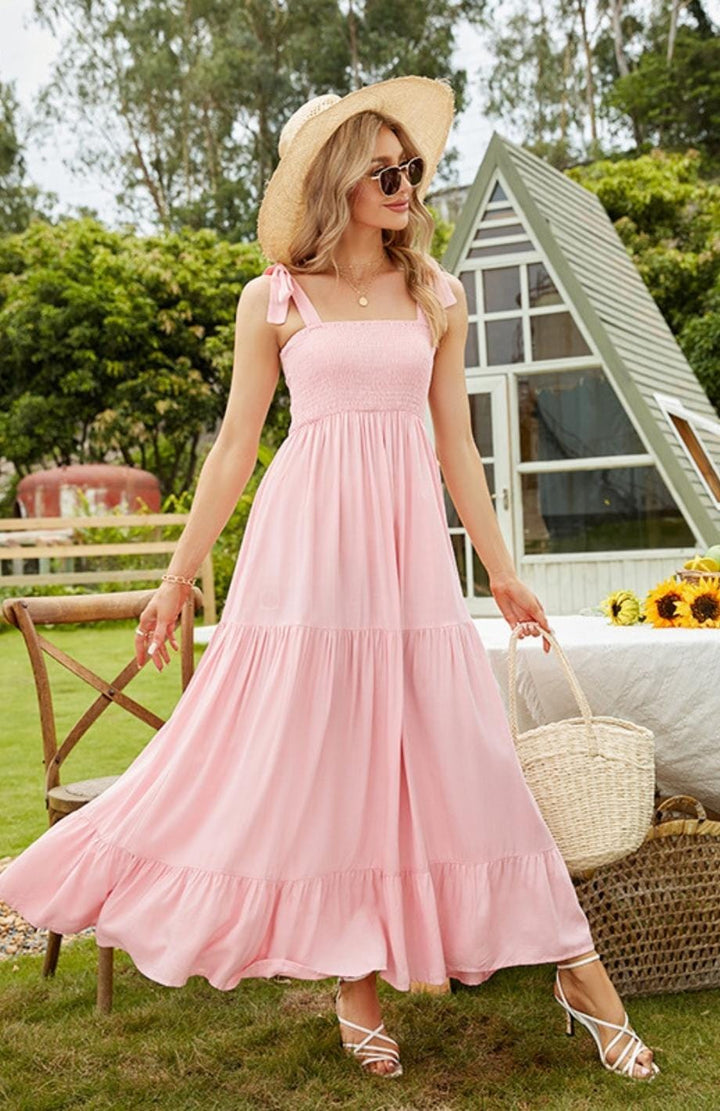 Robe Longue Champêtre | Reine Rustique ROSE POUDRÉ / S