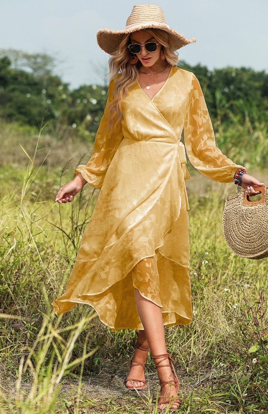 Robe Mariage Bucolique Í Reine Rustique JAUNE / XS