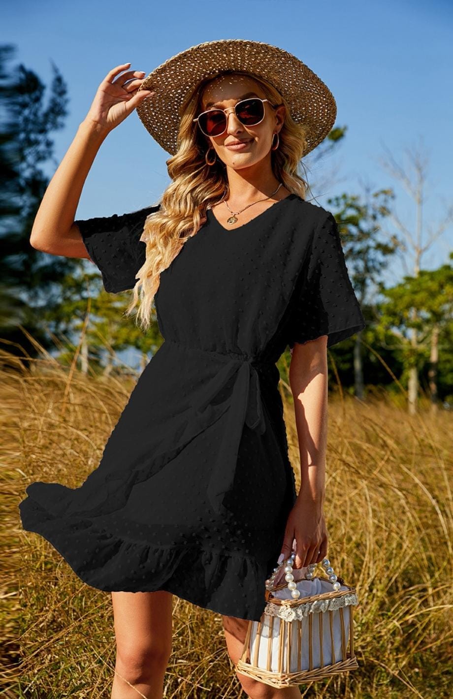 Robe Paysanne Courte | Reine Rustique NOIR / S