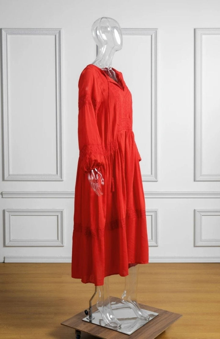 Robe Rouge Bohème | Reine Rustique