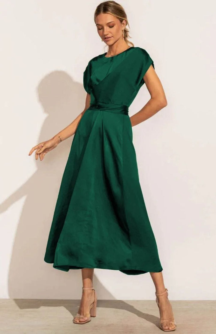 Robe Simple Champêtre VERT CANARD / S